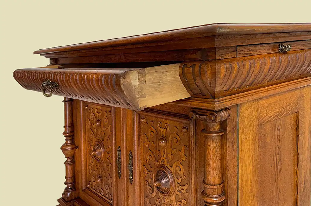 1880er Säulen Kommode ANTIK Gründerzeit Eiche Anrichte Sideboard von 1880 8