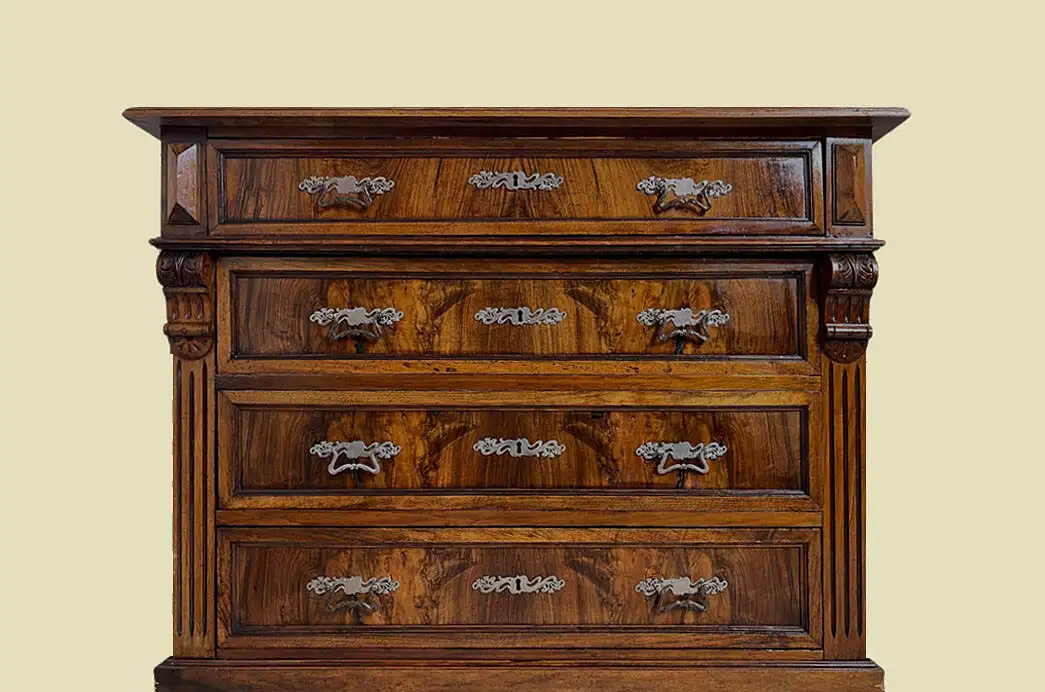 1880er Kommode ANTIK Gründerzeit Nußbaum Sideboard Schrank von 1880 16
