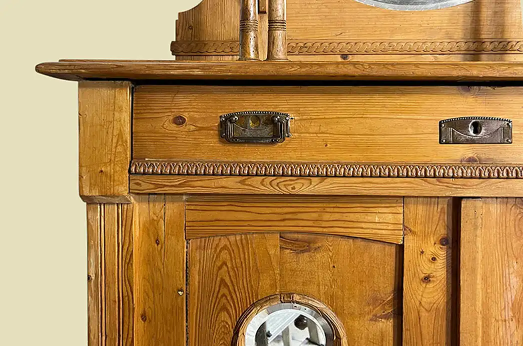 1920er Vertiko ANTIK Jugendstil Nußbaum Aufsatz Kommode Schrank von 1920 11
