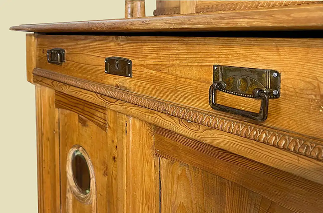 1920er Vertiko ANTIK Jugendstil Nußbaum Aufsatz Kommode Schrank von 1920 13