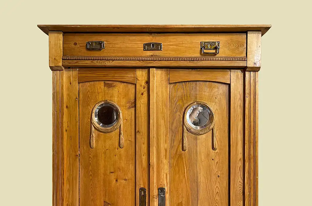 1920er Vertiko ANTIK Jugendstil Nußbaum Aufsatz Kommode Schrank von 1920 14