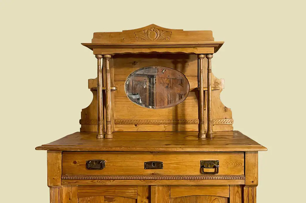 1920er Vertiko ANTIK Jugendstil Nußbaum Aufsatz Kommode Schrank von 1920 16