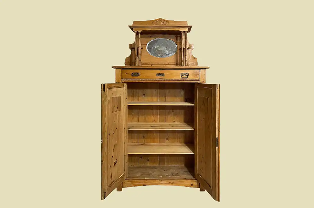 1920er Vertiko ANTIK Jugendstil Nußbaum Aufsatz Kommode Schrank von 1920 4