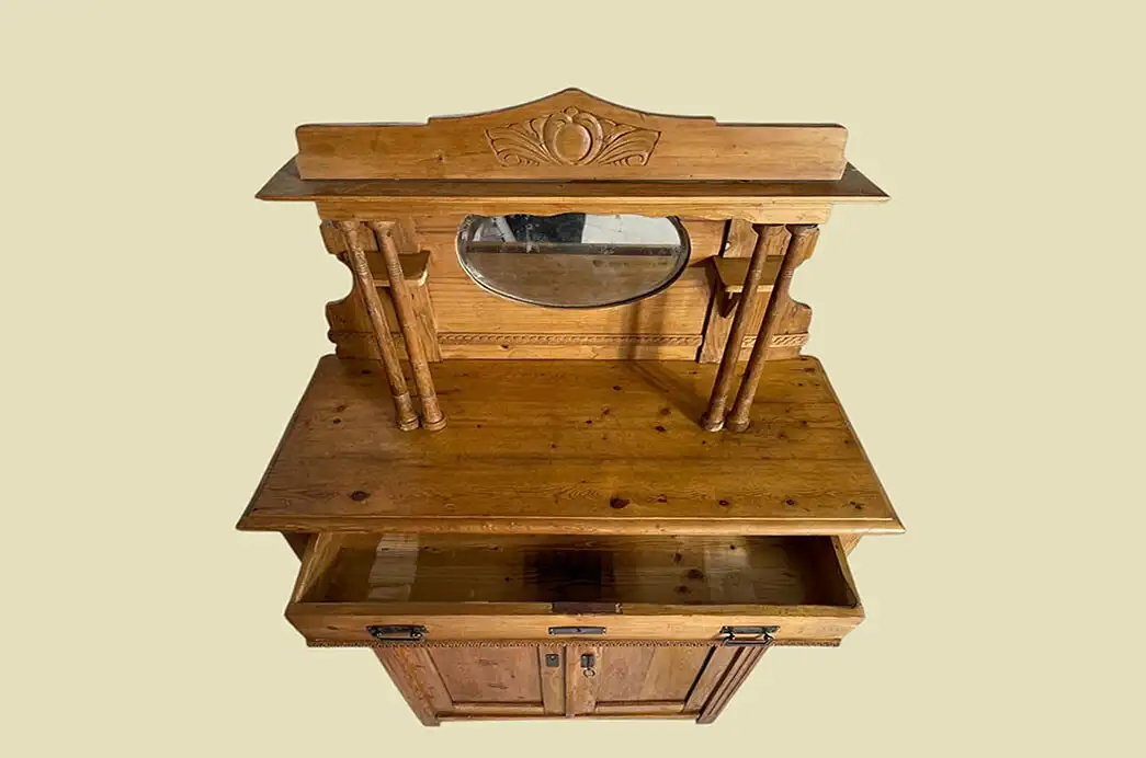 1920er Vertiko ANTIK Jugendstil Nußbaum Aufsatz Kommode Schrank von 1920 6