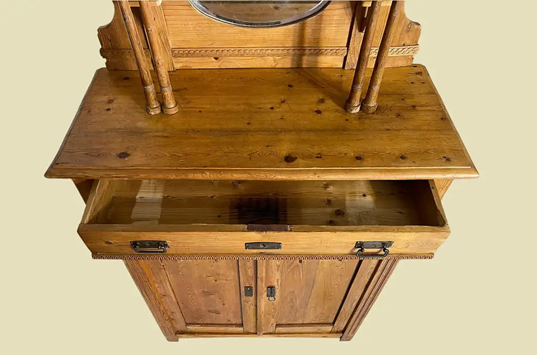 1920er Vertiko ANTIK Jugendstil Nußbaum Aufsatz Kommode Schrank von 1920 7