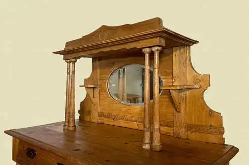1920er Vertiko ANTIK Jugendstil Nußbaum Aufsatz Kommode Schrank von 1920