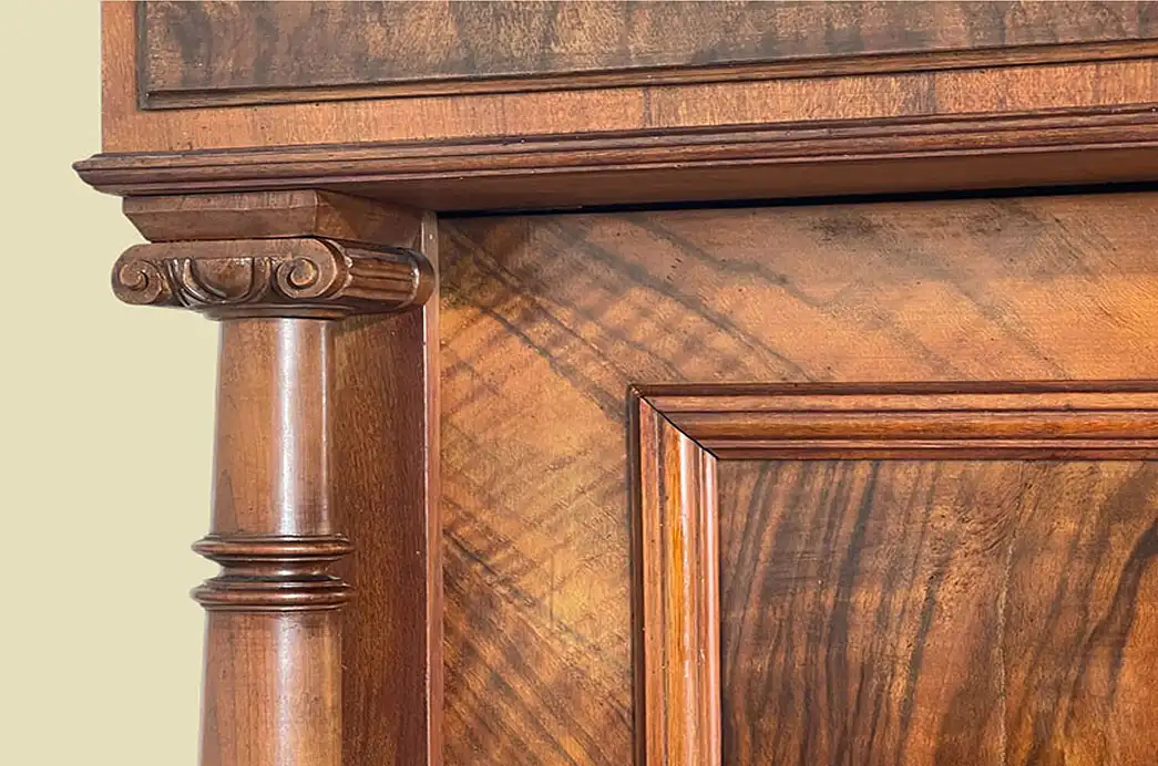 1880er Kleiderschrank ANTIK Gründerzeit Nußbaum Säulen Schrank von 1880 10