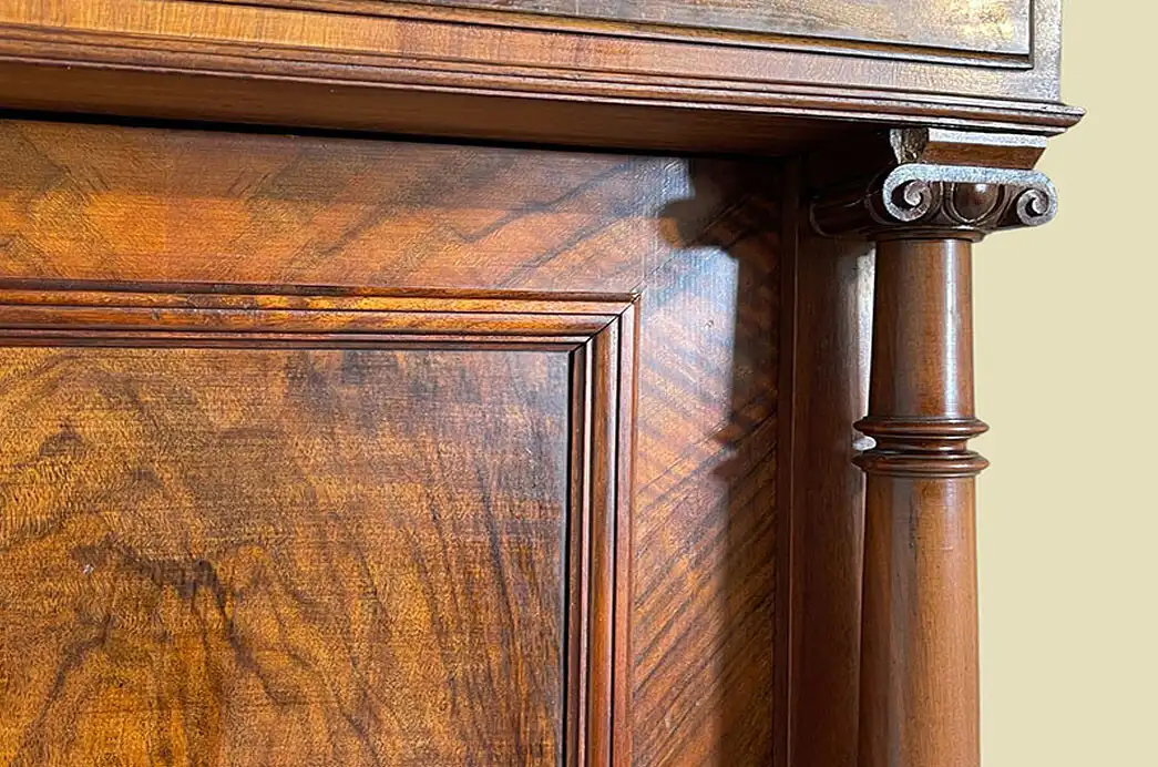 1880er Kleiderschrank ANTIK Gründerzeit Nußbaum Säulen Schrank von 1880 12