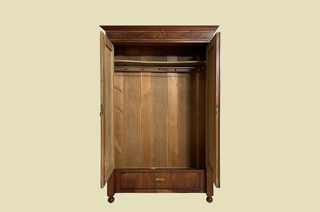 1880er Kleiderschrank ANTIK Gründerzeit Nußbaum Säulen Schrank von 1880 5