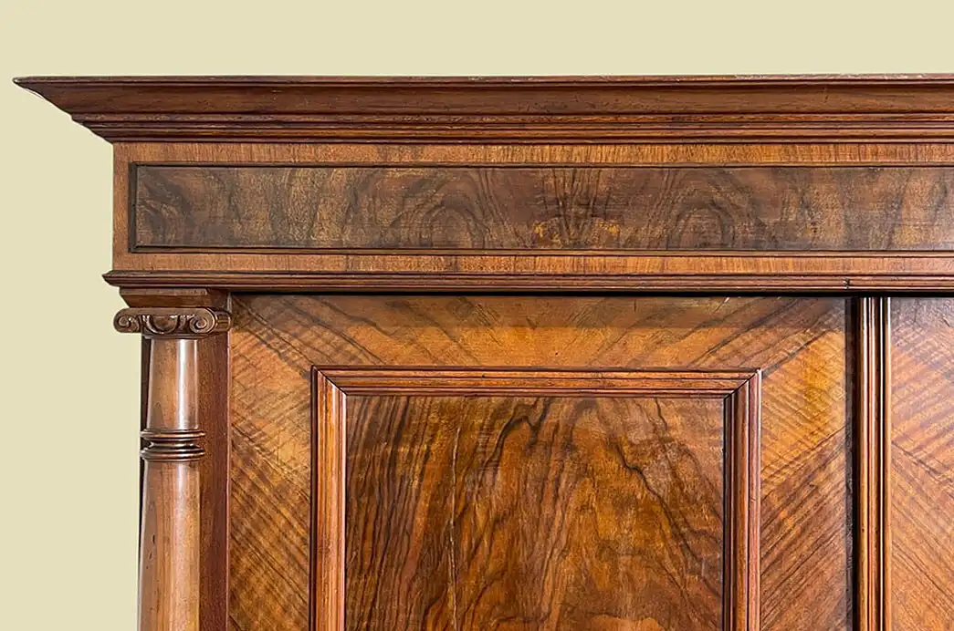 1880er Kleiderschrank ANTIK Gründerzeit Nußbaum Säulen Schrank von 1880 9