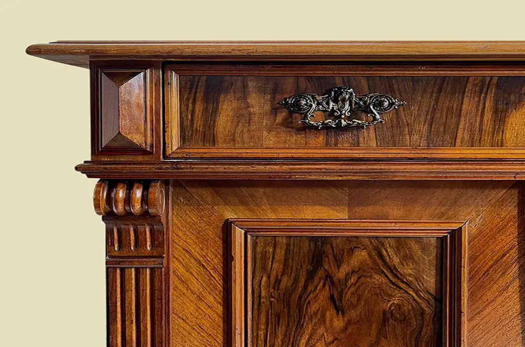1880er Vertiko Gründerzeit ANTIK Nußbaum Kommode Schrank von 1880 12