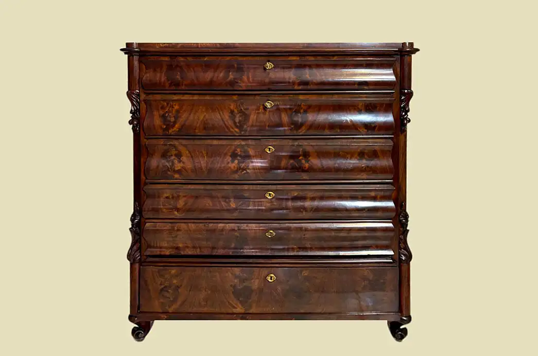 1820er Kommode Empire Biedermeier Louis Philippe Mahagoni Herrenkommode von 1820