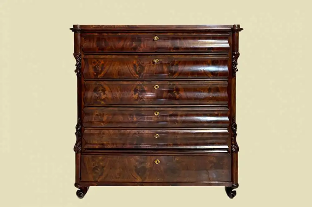 1820er Kommode Empire Biedermeier Louis Philippe Mahagoni Herrenkommode von 1820 0