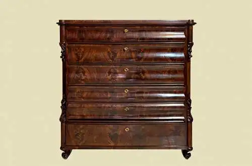 1820er Kommode Empire Biedermeier Louis Philippe Mahagoni Herrenkommode von 1820