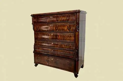 1820er Kommode Empire Biedermeier Louis Philippe Mahagoni Herrenkommode von 1820