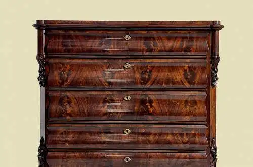 1820er Kommode Empire Biedermeier Louis Philippe Mahagoni Herrenkommode von 1820