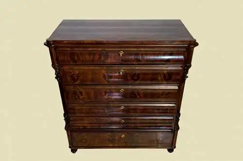 1820er Kommode Empire Biedermeier Louis Philippe Mahagoni Herrenkommode von 1820
