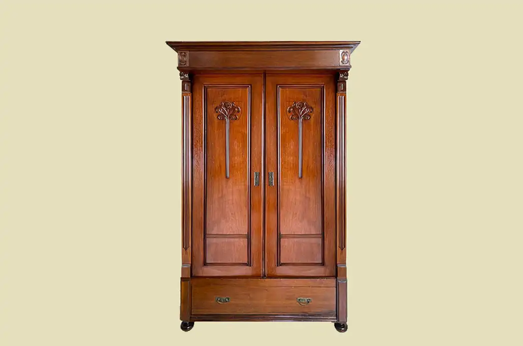1920er Kleiderschrank ANTIK Jugendstil Mahagoni Lebensbaum Schrank von 1920 1
