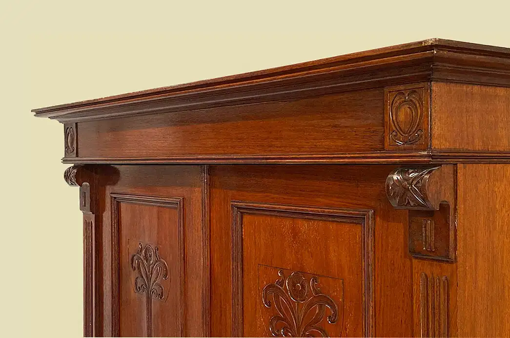 1920er Kleiderschrank ANTIK Jugendstil Mahagoni Lebensbaum Schrank von 1920 10