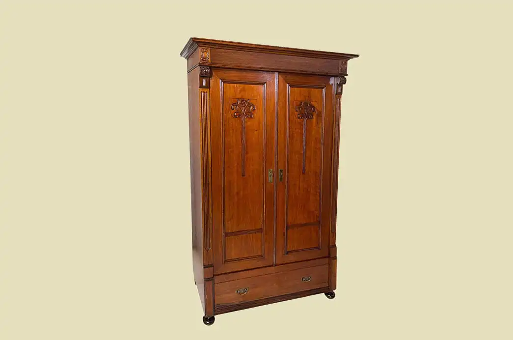 1920er Kleiderschrank ANTIK Jugendstil Mahagoni Lebensbaum Schrank von 1920 2