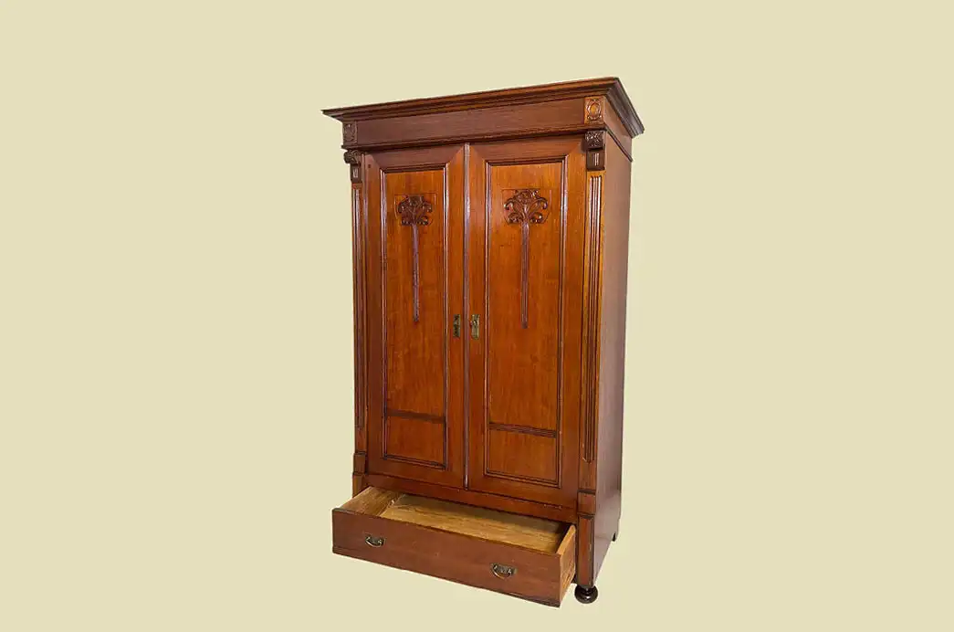 1920er Kleiderschrank ANTIK Jugendstil Mahagoni Lebensbaum Schrank von 1920 4
