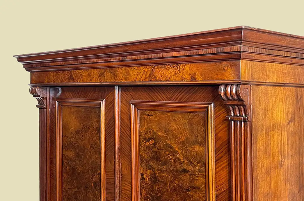 1880er Kleiderschrank ANTIK Gründerzeit Nußbaum Schrank von 1880 7
