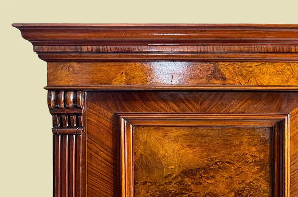 1880er Kleiderschrank ANTIK Gründerzeit Nußbaum Schrank von 1880 8
