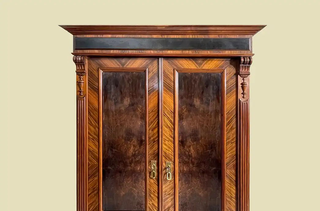 1880er Kleiderschrank ANTIK Gründerzeit Nußbaum Schrank von 1880 14