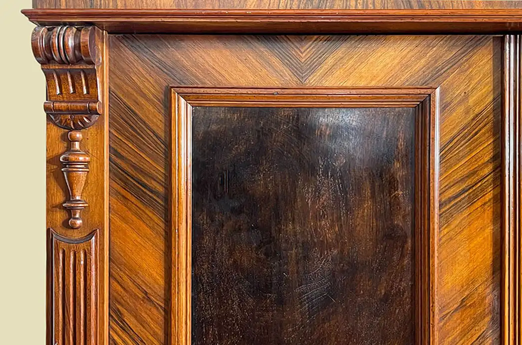 1880er Kleiderschrank ANTIK Gründerzeit Nußbaum Schrank von 1880 9