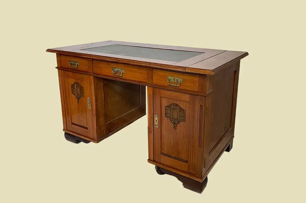 1920er Schreibtisch ANTIK Jugendstil Teak Sekretär Tisch von 1920
