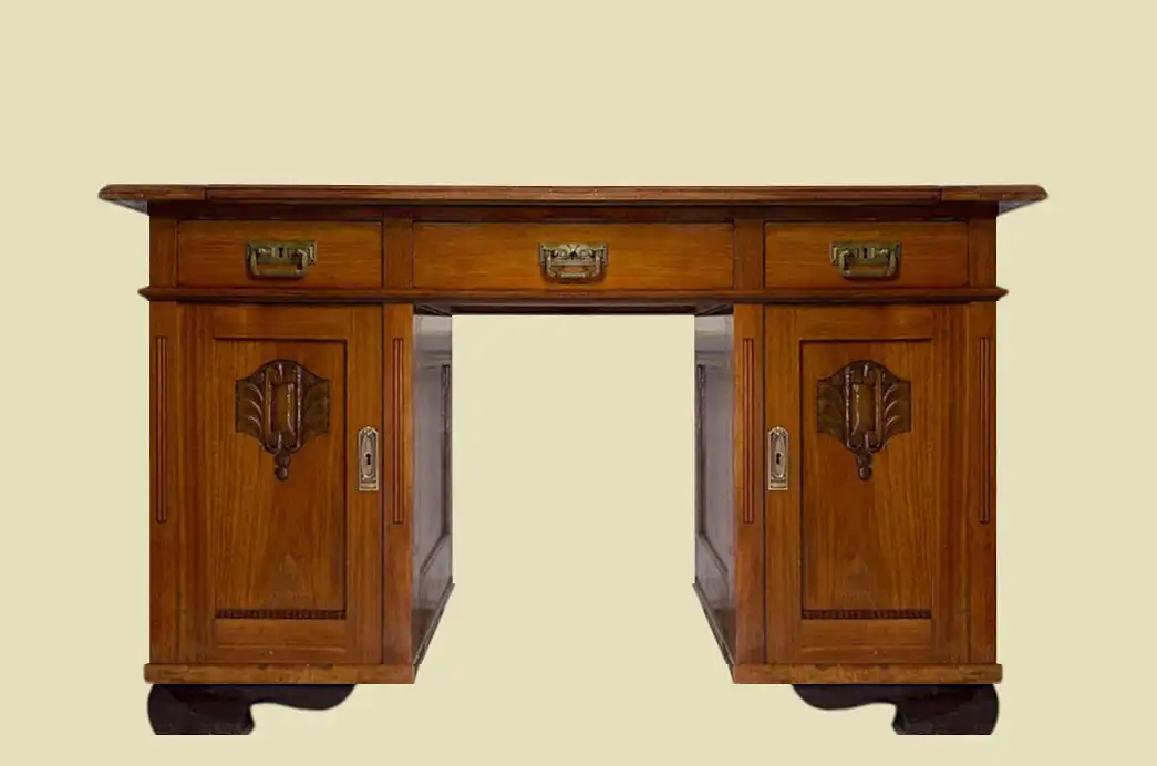 1920er Schreibtisch ANTIK Jugendstil Teak Sekretär Tisch von 1920 1