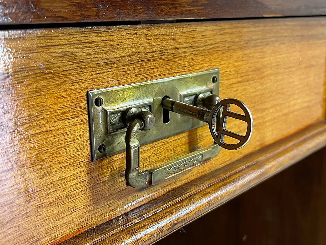 1920er Schreibtisch ANTIK Jugendstil Teak Sekretär Tisch von 1920 13