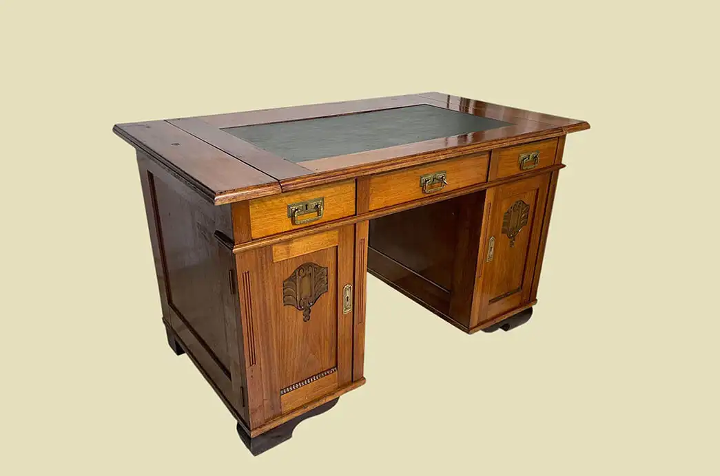 1920er Schreibtisch ANTIK Jugendstil Teak Sekretär Tisch von 1920 2
