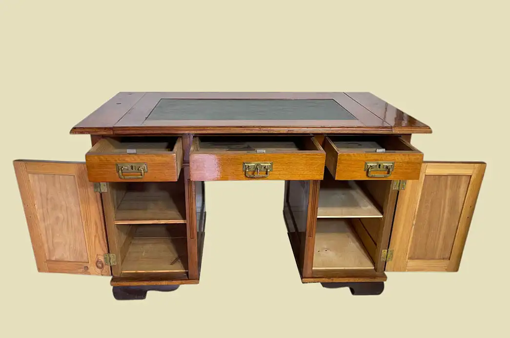 1920er Schreibtisch ANTIK Jugendstil Teak Sekretär Tisch von 1920 3