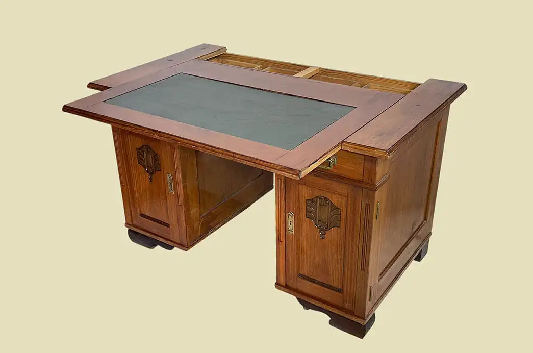 1920er Schreibtisch ANTIK Jugendstil Teak Sekretär Tisch von 1920 5