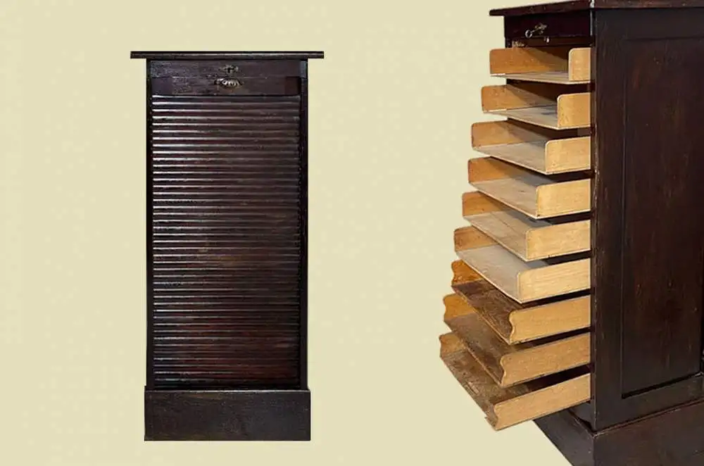 1920er Rolladenschrank ANTIK Jugendstil VINTAGE Klavier Notenschrank von 1920 0