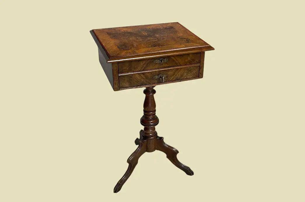 1880er Nähtisch ANTIK Gründerzeit Nußbaum Tisch Beistelltisch von 1880