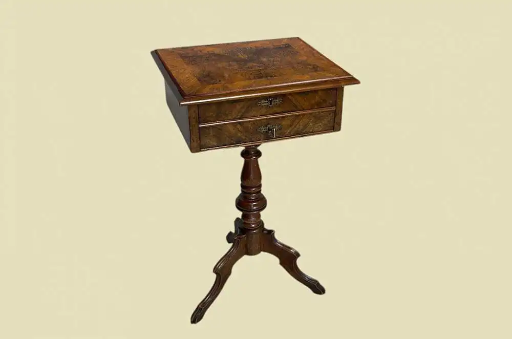 1880er Nähtisch ANTIK Gründerzeit Nußbaum Tisch Beistelltisch von 1880 0