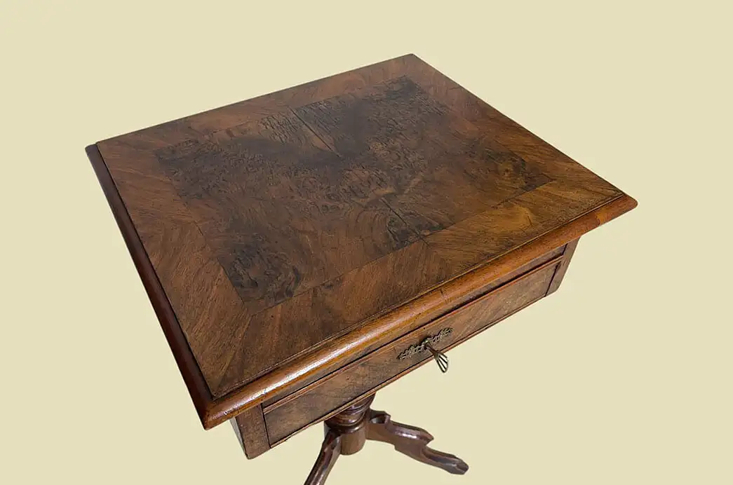 1880er Nähtisch ANTIK Gründerzeit Nußbaum Tisch Beistelltisch von 1880 10