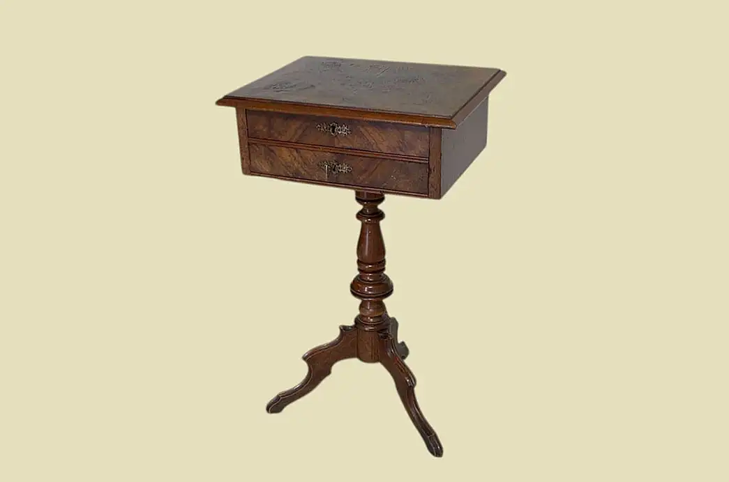 1880er Nähtisch ANTIK Gründerzeit Nußbaum Tisch Beistelltisch von 1880 2
