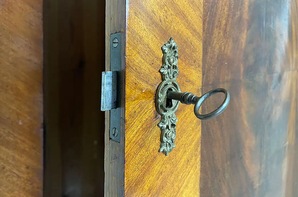 1840er Kleiderschrank ANTIK Louis Philippe Mahagoni Schuh Wäsche Schrank 7