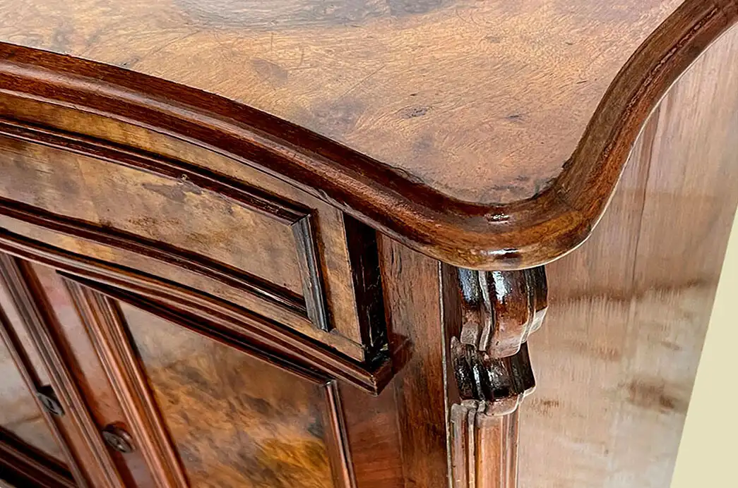 1840er Kommode ANTIK Louis Philippe Nußbaum Schrank Sideboard von 1840 10