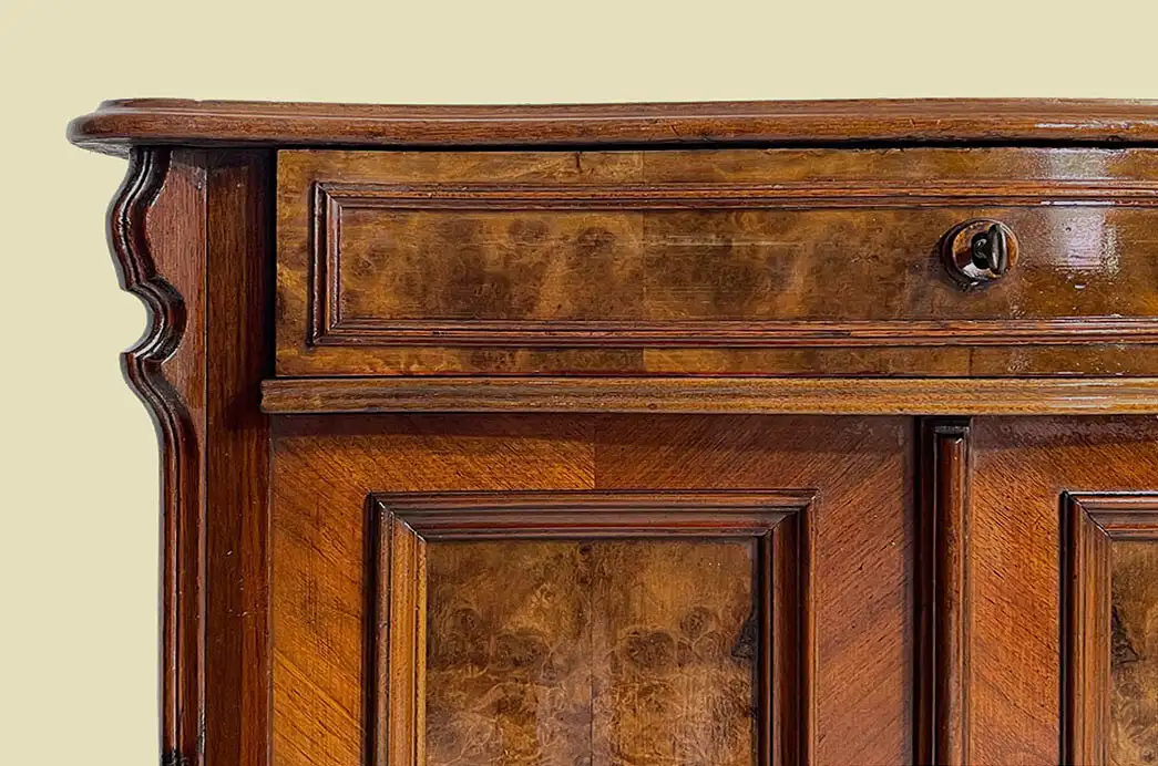 1840er Kommode ANTIK Louis Philippe Nußbaum Schrank Sideboard von 1840 11