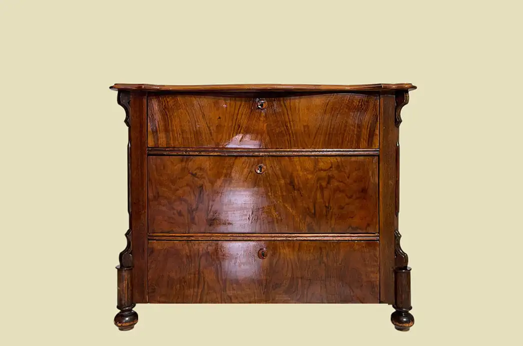 1840er Kommode ANTIK Louis Philippe Nußbaum Schrank Sideboard von 1840