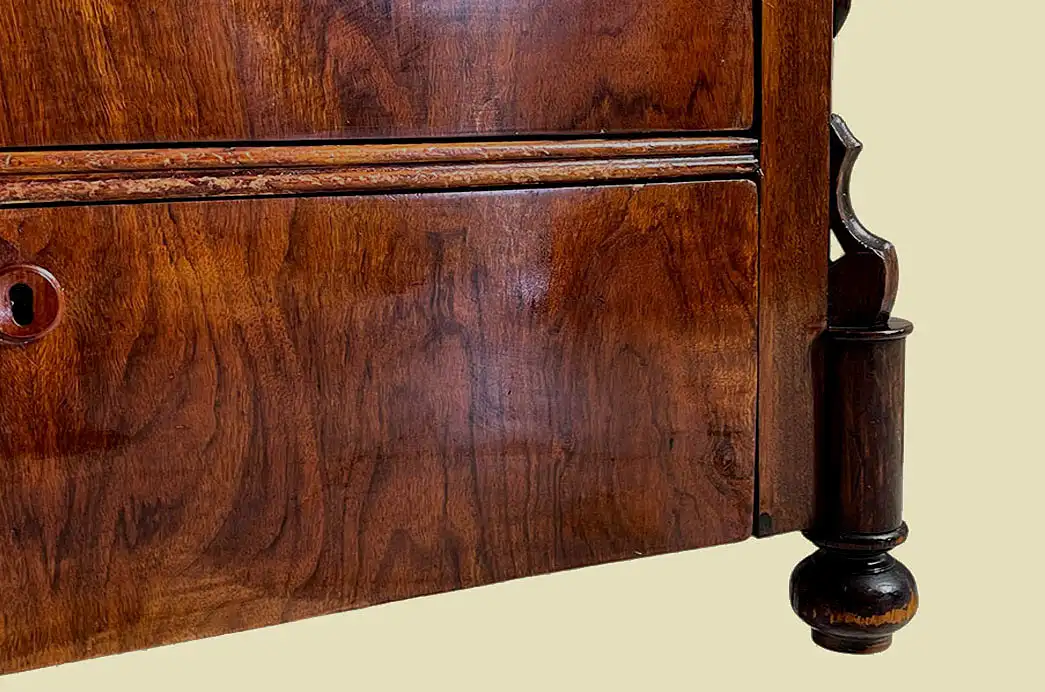 1840er Kommode ANTIK Louis Philippe Nußbaum Schrank Sideboard von 1840 11