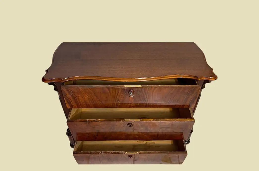 1840er Kommode ANTIK Louis Philippe Nußbaum Schrank Sideboard von 1840 4