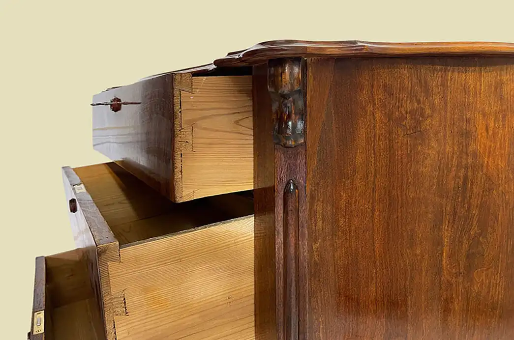 1840er Kommode ANTIK Louis Philippe Nußbaum Schrank Sideboard von 1840 5