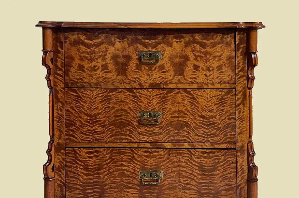 1840er Kommode ANTIK Louis Philippe Birke Schrank Sideboard von 1840 15