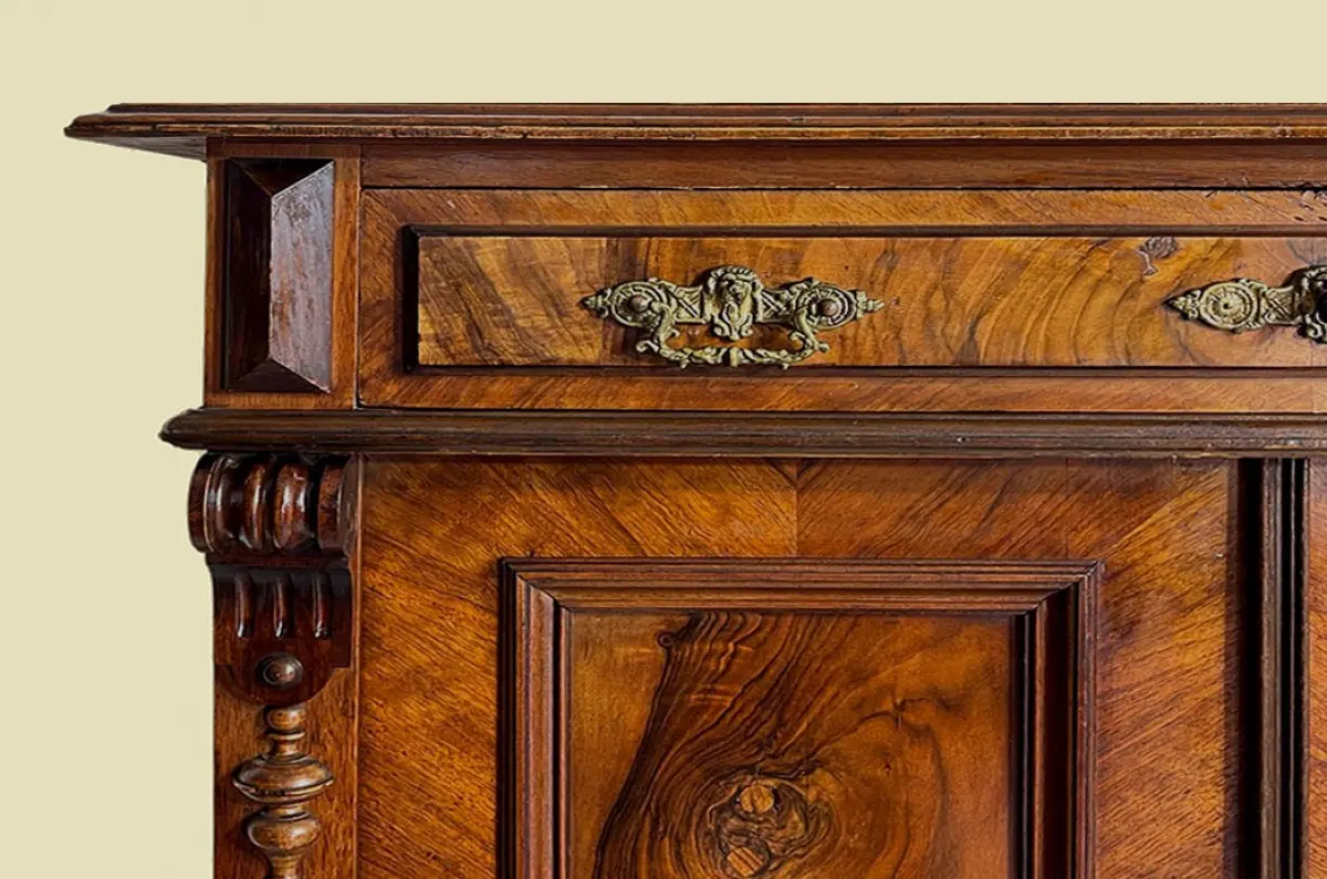 1880er Vertiko Gründerzeit ANTIK Nußbaum Kommode Schrank von 1880 11