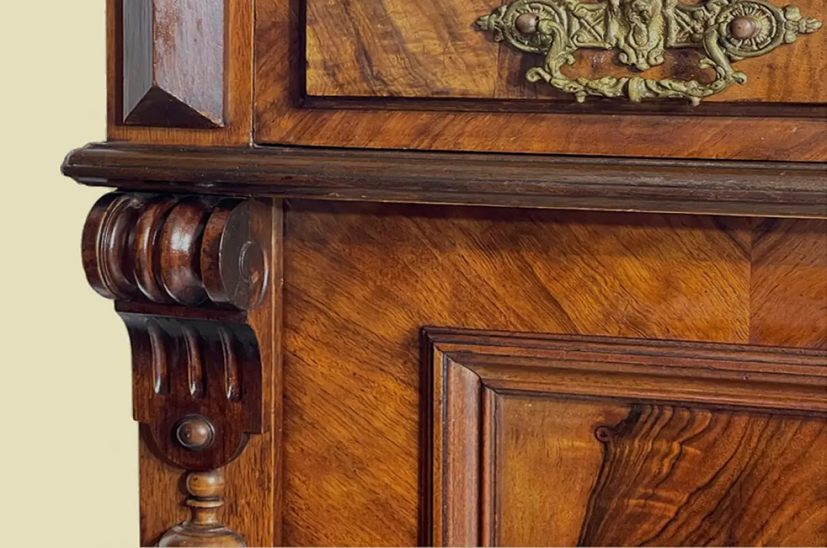 1880er Vertiko Gründerzeit ANTIK Nußbaum Kommode Schrank von 1880 12